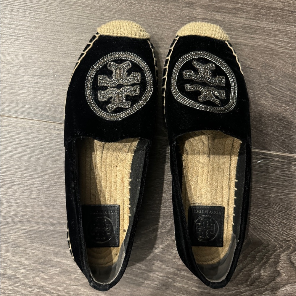 Tory Burch black velvet suede espadrilles - Picture 5 of 7